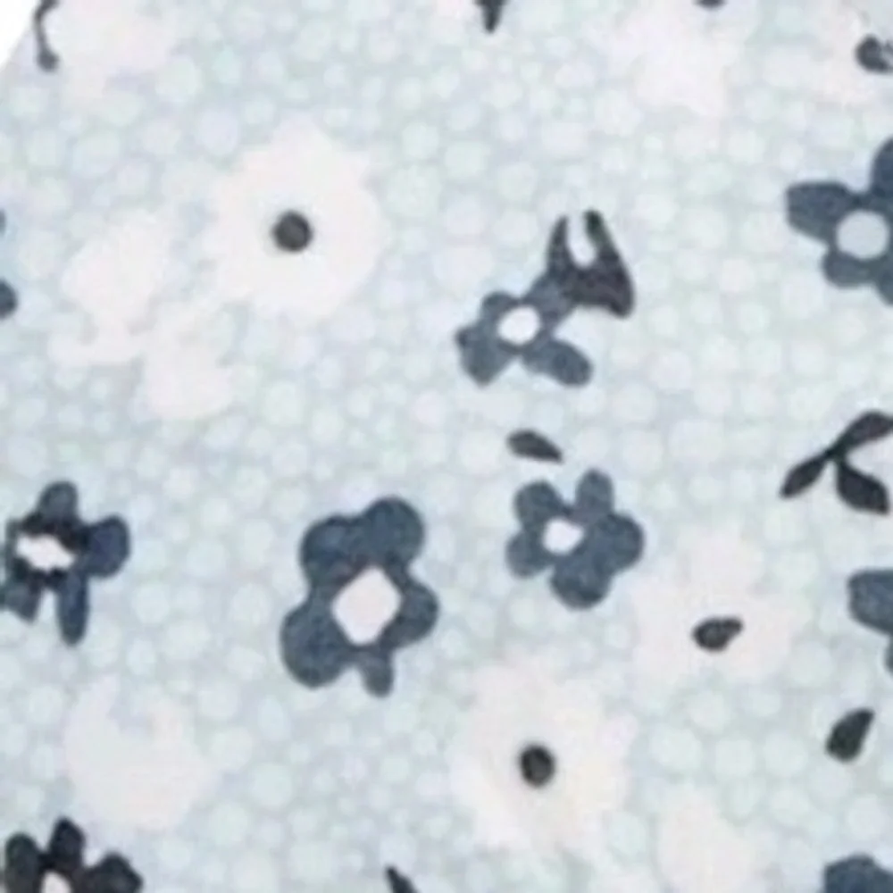 Vera Bradley Iconic Wide Lanyard Floating Ditsy Blue Floral Metallic 26960-R28